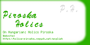 piroska holics business card